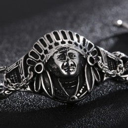 Uusi Casting Jewelry Retro Cool Chief Pattern Titanium Miesten Rannekoru