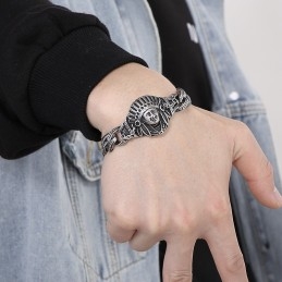Uusi Casting Jewelry Retro Cool Chief Pattern Titanium Miesten Rannekoru