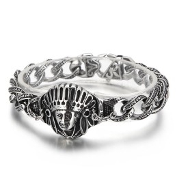 Uusi Casting Jewelry Retro Cool Chief Pattern Titanium Miesten Rannekoru