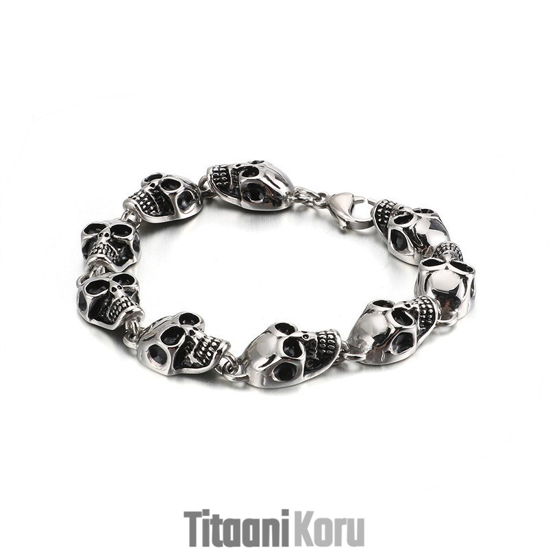 Liioiteltu Viileä Kallo Titaanirannekoru Miehille