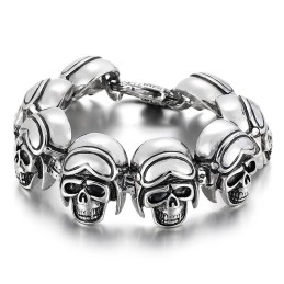 Vintage Cool Rock Skull Titanium -Rannekoru Miehille