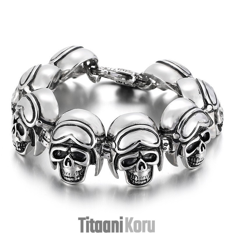 Vintage Cool Rock Skull Titanium -Rannekoru Miehille Vintage Cool Rock Skull Titanium -Rannekoru Miehille