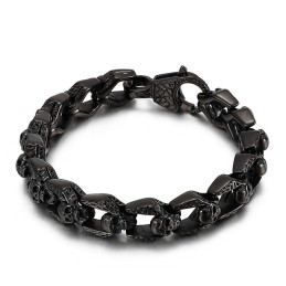 Muoti Vintage Wind Titanium Skull -Korut Hip Hop Rock Miesten Rannekorut
