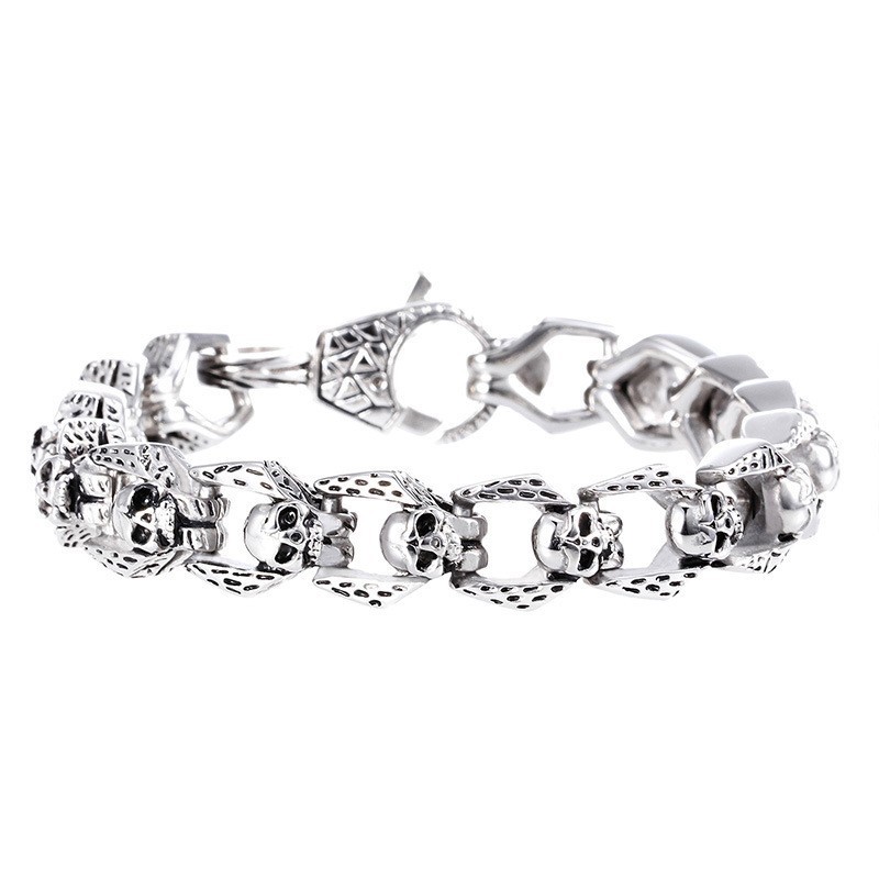 Muoti Retro Tuuli Titaani Kallo Korut Hip Hop Rock Miesten Rannekoru