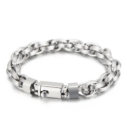 Muoti Tyhjiöpinnoitus Snap Button Double Ring O -Rannekoru Miehille
