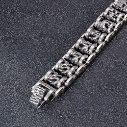 Retro Cool Dragon Bike Chain Miesten Titaanirannekoru