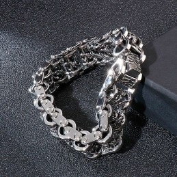 Retro Cool Dragon Bike Chain Miesten Titaanirannekoru