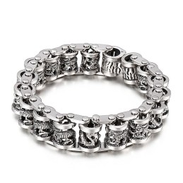 Retro Cool Dragon Bike Chain Miesten Titaanirannekoru