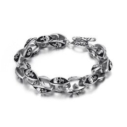 Rock Hip Hop -Tyyliset Titaanikorut Cool Double Skull -Miesten Titaanirannekoru
