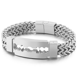 Blade Curved Brand -Tyhjiöpinnoitustitaanirannekoru Miehille