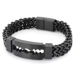 Blade Curved Brand -Tyhjiöpinnoitustitaanirannekoru Miehille