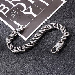 Muodikas Twist Titanium -Rannekoru Miehille