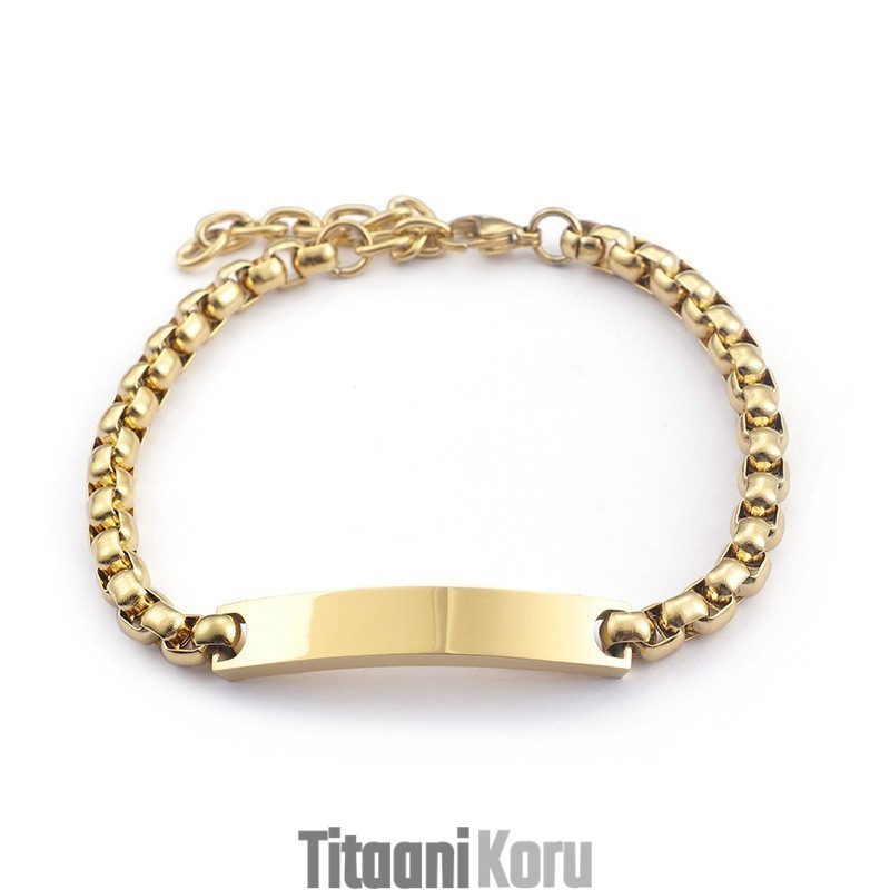 Tyylikäs Kaareva Neliönmuotoinen Titaanirannekoru Pariskunnille