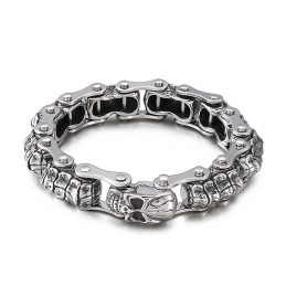 Muoti Skull Keel Machine Chain Titanium -Rannekoru Miehille