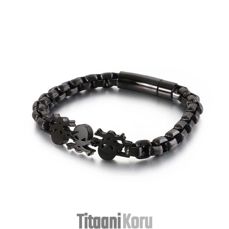 Muoti Street Style Hip-Hop Skull Miesten Titaanirannekoru Muoti Street Style Hip-Hop Skull Miesten Titaanirannekoru