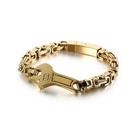 Cool Wrench Back Type -Kaareva Levyinen Miesten Titaanirannekoru