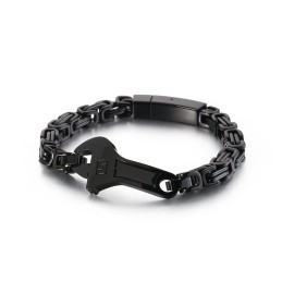Cool Wrench Back Type -Kaareva Levyinen Miesten Titaanirannekoru