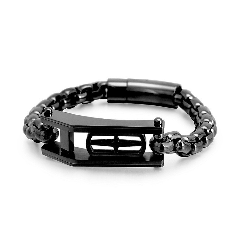Rock Hip-Hop Cross Hollow Square Miesten Titaanirannekoru Rock Hip-Hop Cross Hollow Square Miesten Titaanirannekoru