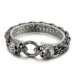 Cool Fashion Chic Skull Titanium -Rannekoru Miehille