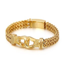 Street Cool Double Keel Gold Miesten Titaanirannekoru