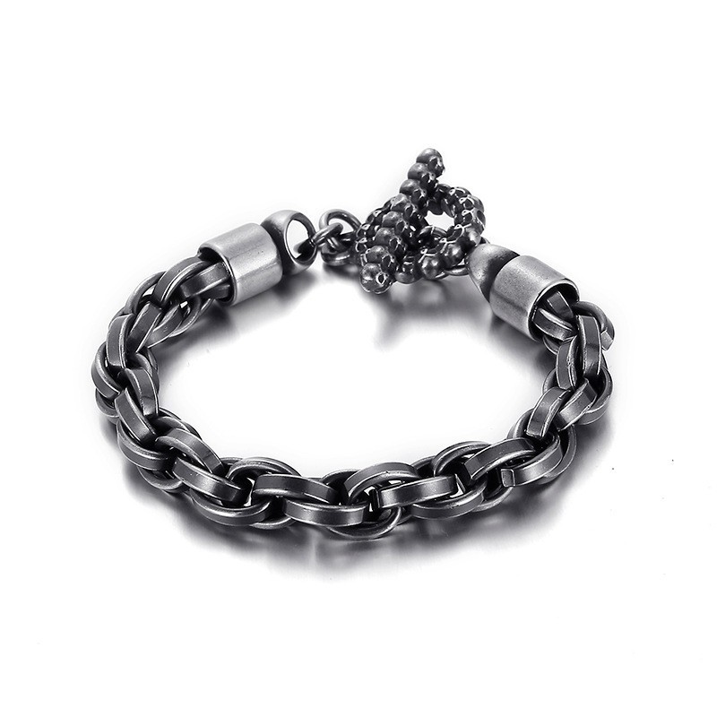 Cool Fashion Skull Solki Titanium Rannekoru Miehille