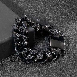 Hieno Miesten Titaanirannekoru Tuplakallolla