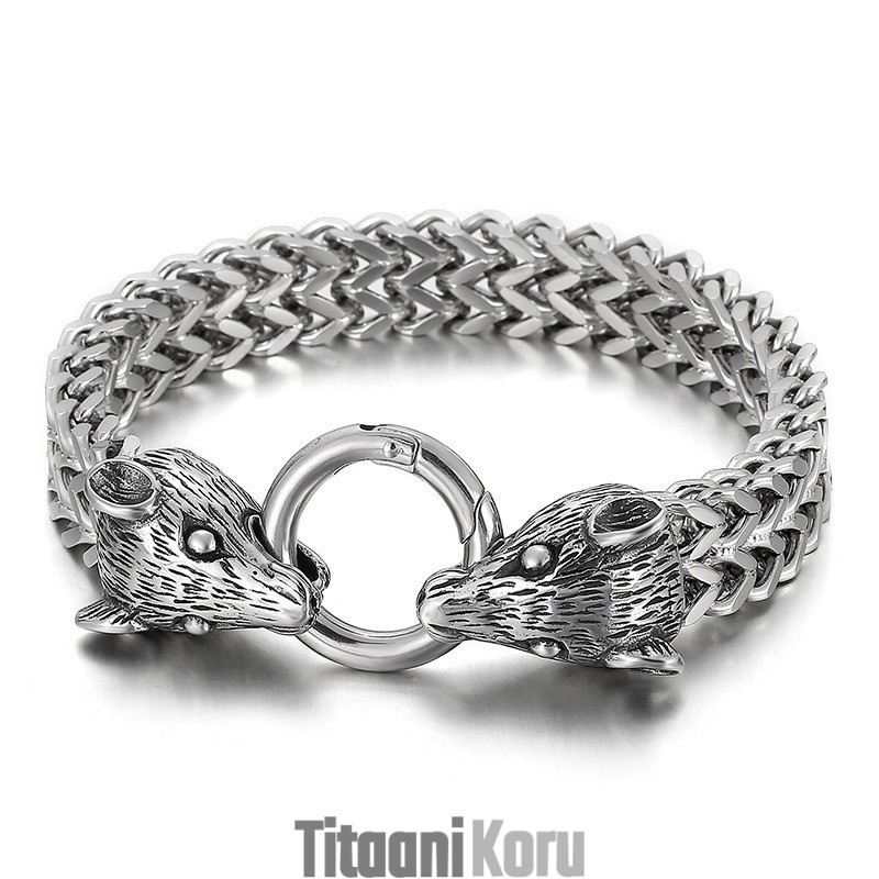 Zodiac Fashion Steel Color Miesten Titaanirannekoru