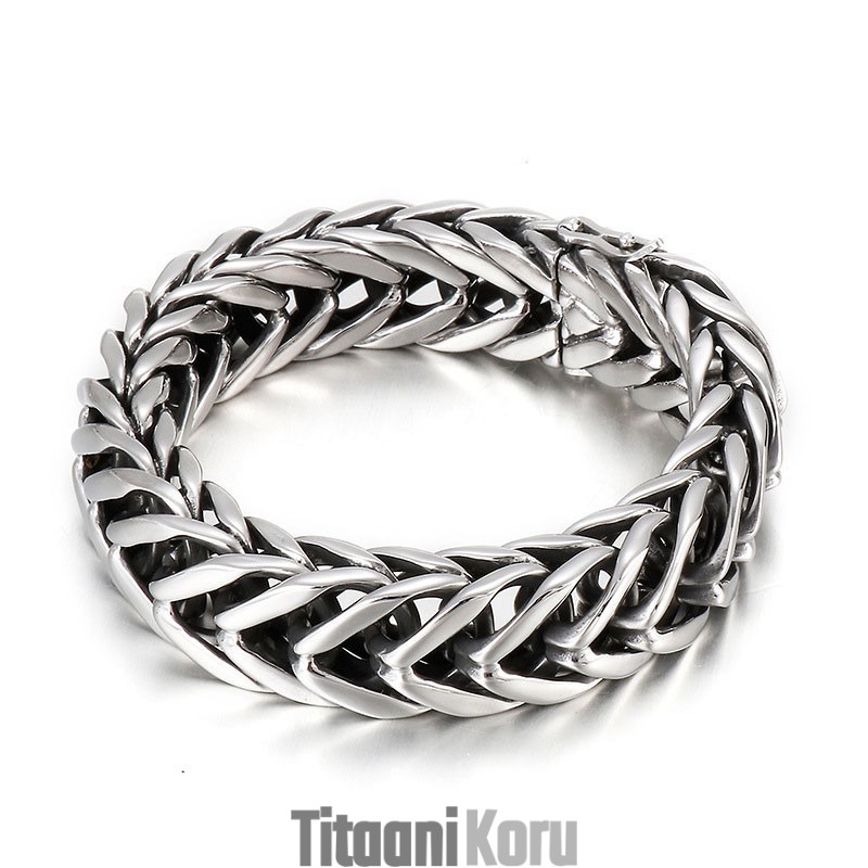 Cool Chic Style Single Layer V Miesten Titaanirannekoru Cool Chic Style Single Layer V Miesten Titaanirannekoru