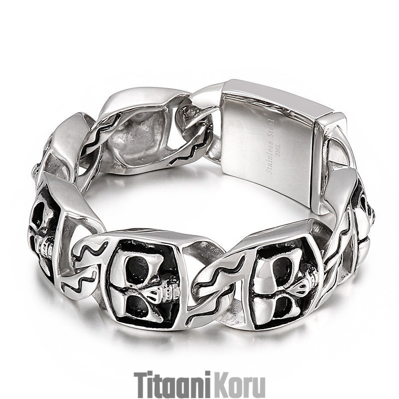 Suosittu Cool Skull -Miesten Titaanirannekoru Suosittu Cool Skull -Miesten Titaanirannekoru