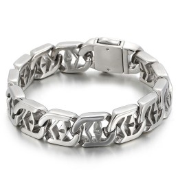 Cross Hollow Chic Style Miesten Titaanirannekoru