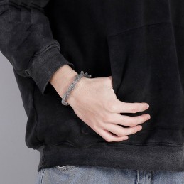 Miesten Käärmeenluulla Koristeltu Titaaniketjurannekoru