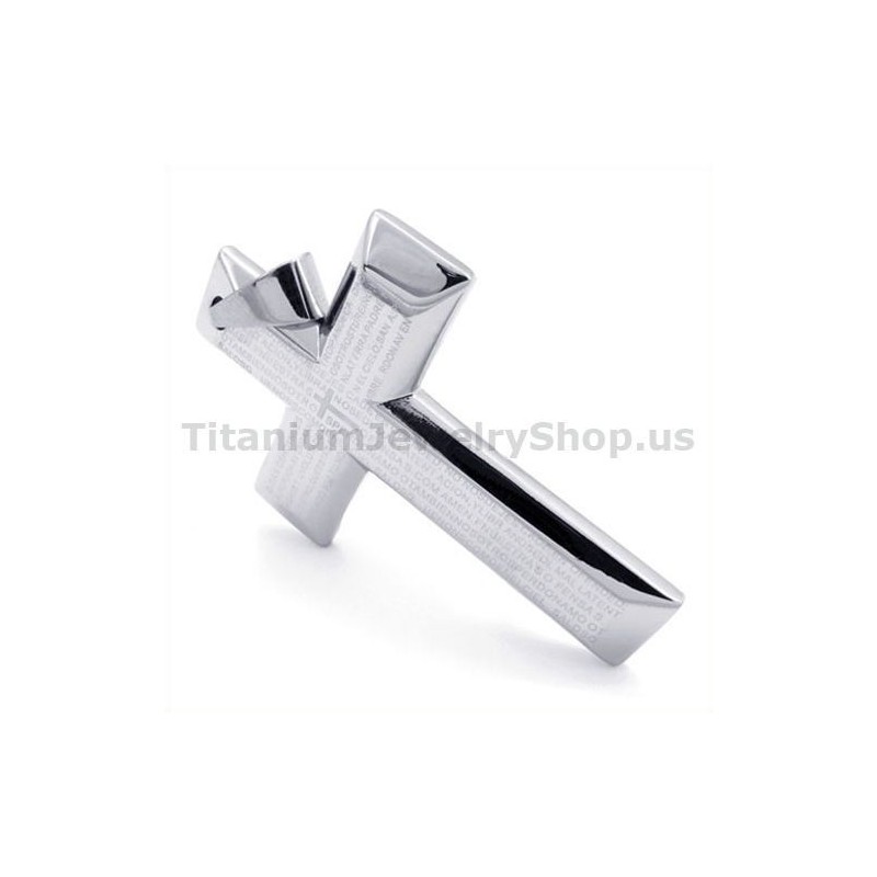 Hopeanvärinen Titaaniristiriipus - Vapaa Ketju