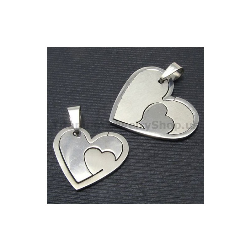Yhteensopiva Setti Sweetheart Titanium Lovers -Riipuksia - Ilman Ketjuja