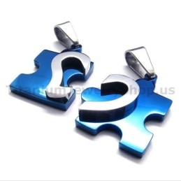 Sweetheart Jigsaw Puzzle Titaaninen Rakastavaisten Riipukset (Sininen) - Ilmaiset Ketjut