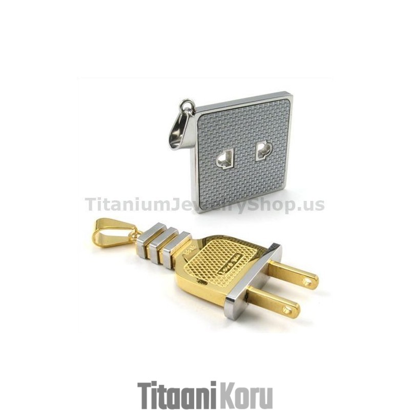 Pistorasia Ja Pistoke Gloden Titanium Lovers -Riipukset - Ilman Ketjuja Pistorasia Ja Pistoke Gloden Titanium Lovers -Riipukset - Ilman Ketjuja