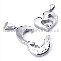 Titaanista Tehdyt Rakastavaisten Riipukset Timanttittomilla Ketjuilla