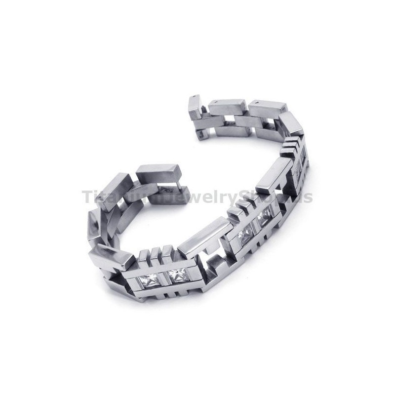 Miesten Titaanirannekoru Timanteilla