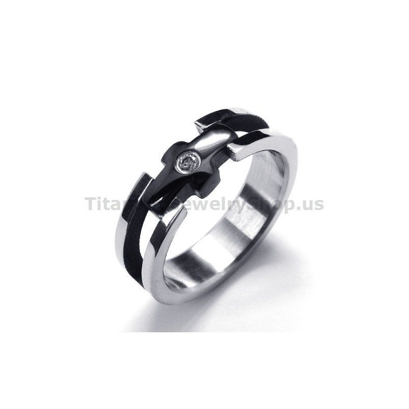 Titaaniristisormus Timantilla Titaaniristisormus Timantilla