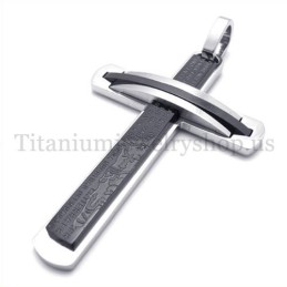 Muoti Kaksikerroksinen Musta Titaaniristiriipus