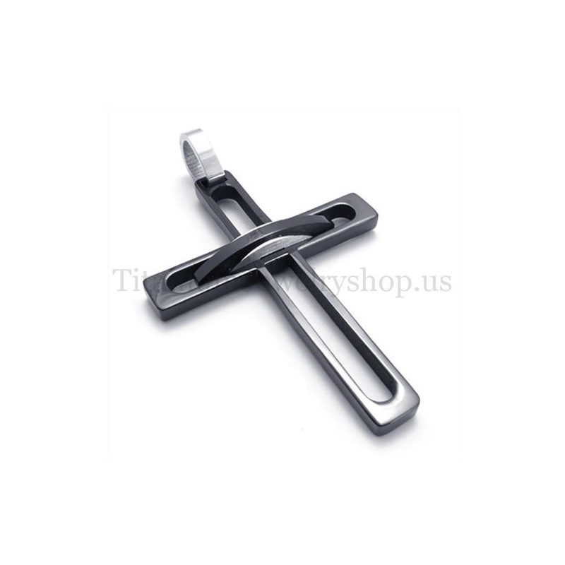 Musta Jalo Mies Muodikas Titaaniristiriipus Musta Jalo Mies Muodikas Titaaniristiriipus