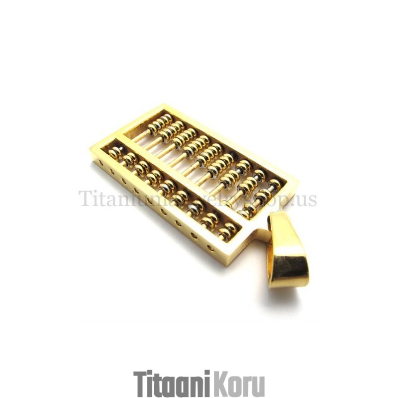Kultainen Abacus-Titaaniriipus Kultainen Abacus-Titaaniriipus