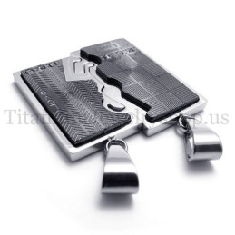 Musta Kaksikerroksinen Lukittuva Rakastavaisten Titaaniriipus