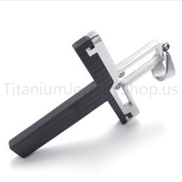 Uusi Musta Ontto Risti Titaaniriipus