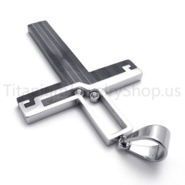 Uusi Musta Ontto Risti Titaaniriipus