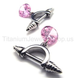 Cold Weapon Titanium Pink -Timanttikorvakorut