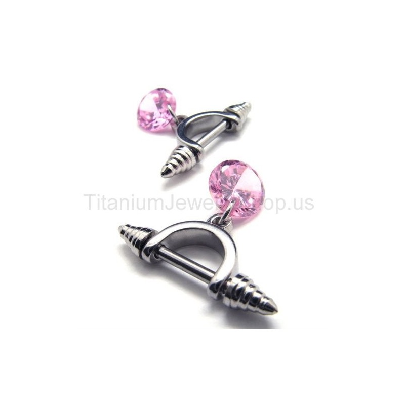 Cold Weapon Titanium Pink -Timanttikorvakorut