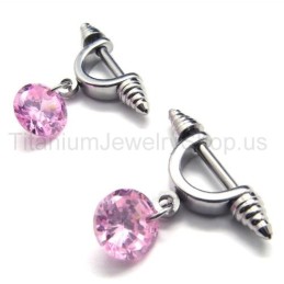 Cold Weapon Titanium Pink -Timanttikorvakorut