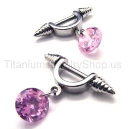 Cold Weapon Titanium Pink -Timanttikorvakorut