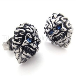 Blue-Eyes Lion Retro Titanium -Korvakoruilla