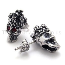 Red-Eyes Crown Skull Titanium -Korvakorut